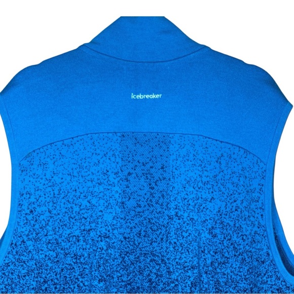 Icebreaker ZoneKnit Merino Wool Vest Men’s XL Deep Geo Blue Navy Insulated - Picture 13 of 15